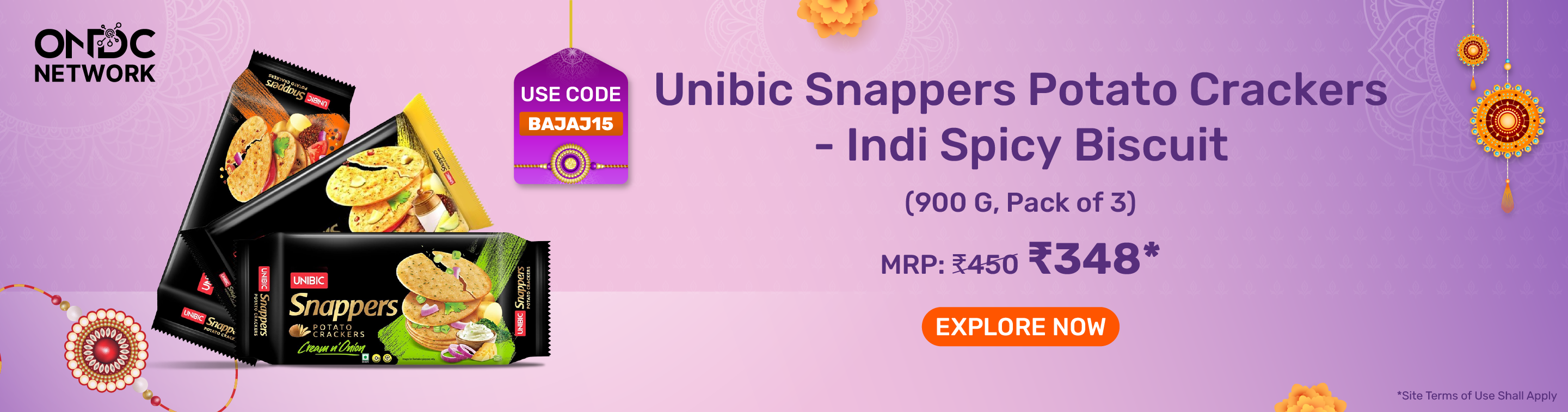 Unibic Snappers Potato Crackers - Indi Spicy Biscuit (900 G, Pack of 3)