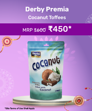 Derby Premia Cocanut Toffees | Chocolaty Shell Filled with Coconut Powder | Premium Toffee | Returned Gift to Your Family & Friends | Anniversary Gift