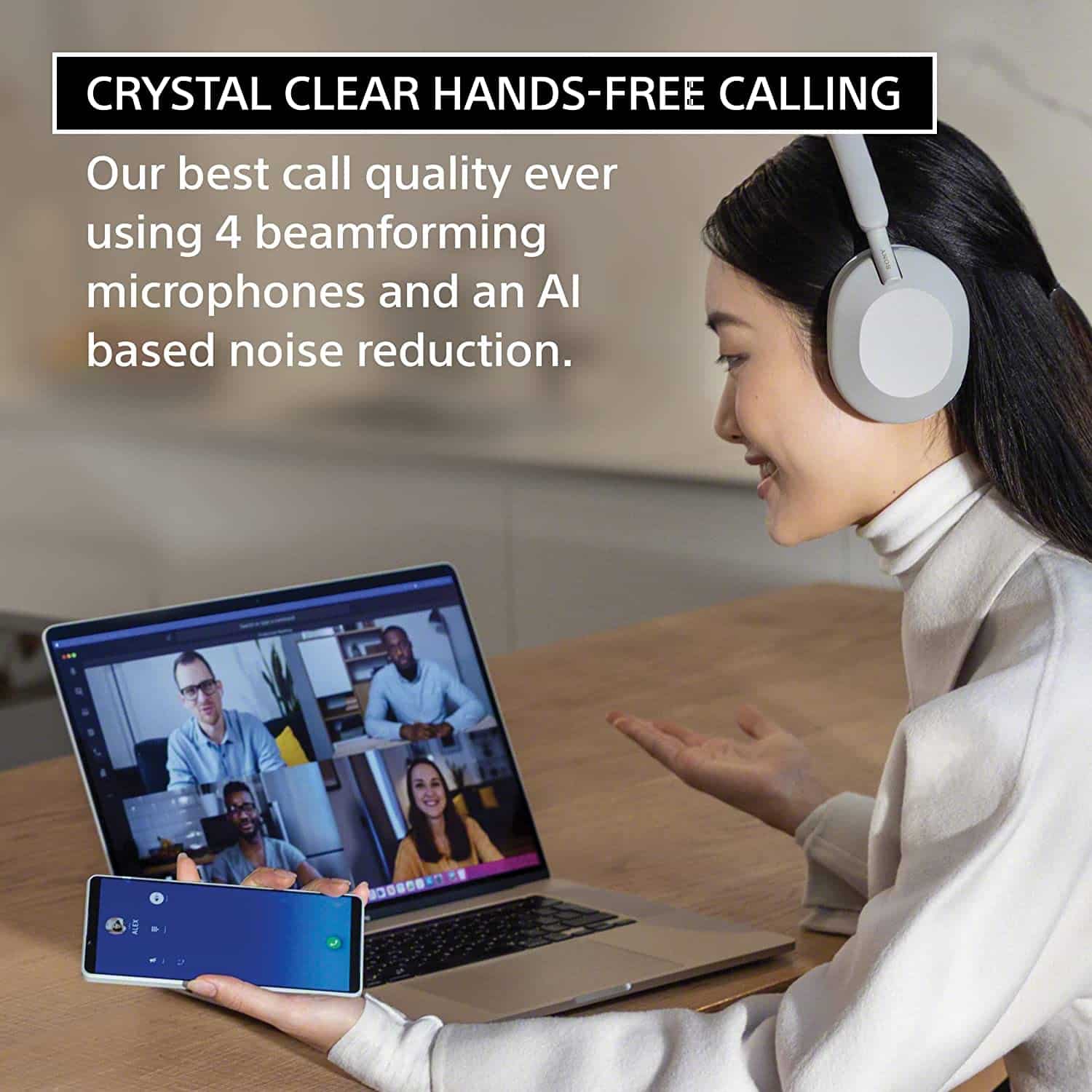 Sony WH-1000XM5 Best Active Noise Cancelling Wireless Bluetooth Over Ear Headphones with Mic for Clear Calling,Battery Life 30 Hours-Mid Night Blue Mid Night Blue / Small